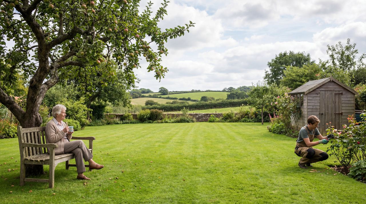 Peaceful garden view representing outdoor living and independence